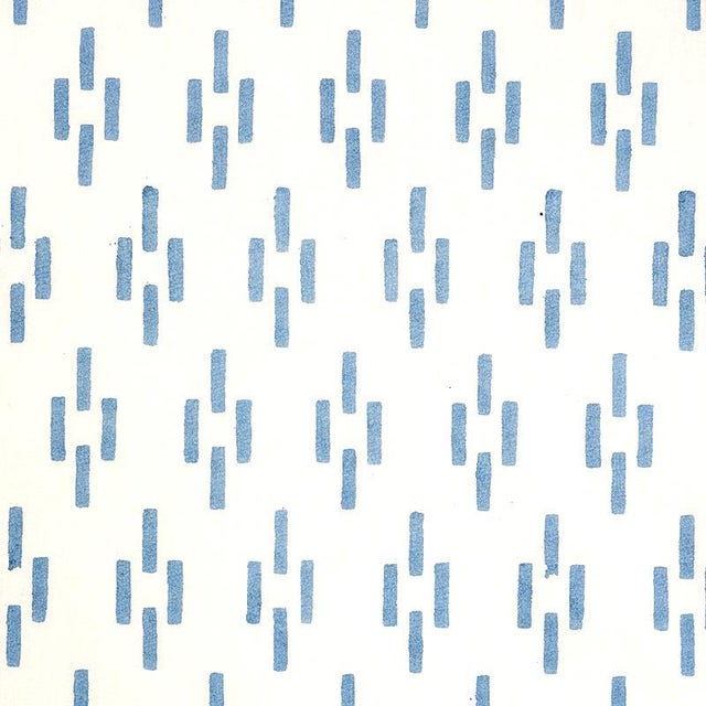 Sample - Schumacher X Molly Mahon Dash Fabric in Blue For Sale