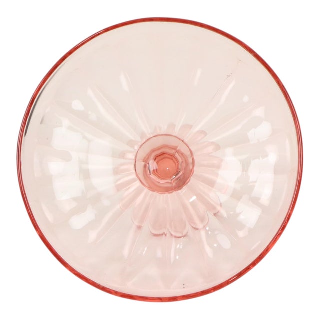 Art Deco Pink Tall Fruit Bowl in Glass, 1930s For Sale - Image 12 of 18