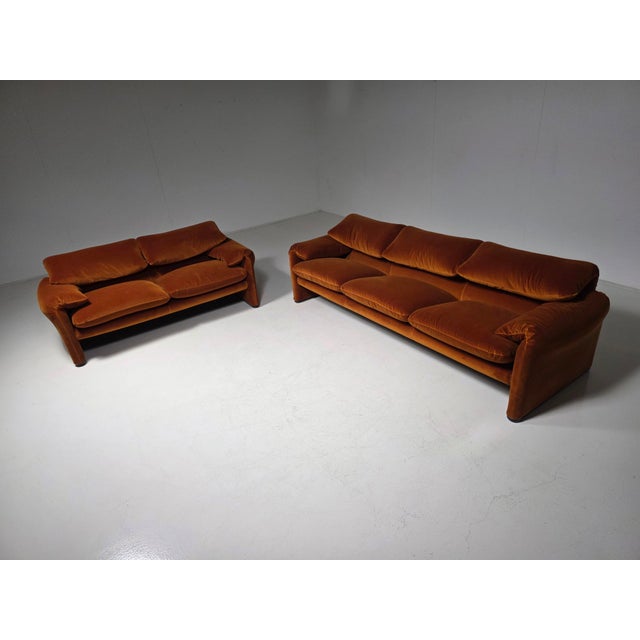Maralunga Sofa Set by Vico Magistretti for Cassina, 1970s, Set of 2 For Sale - Image 15 of 15