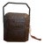 Antique Chinese Carved Wicker and Bamboo Lunch Box Basket. For Sale