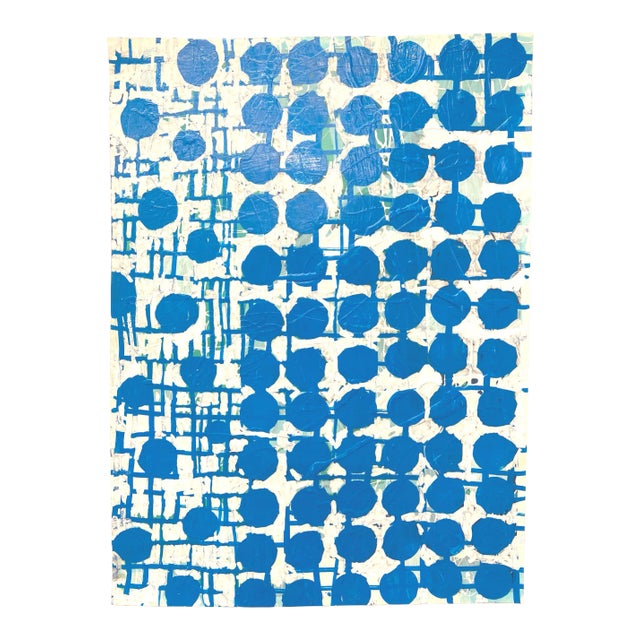 "Carousel Blue" - Mixed Media on Paper For Sale