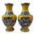 Pair Chinese Cloisonne Enamel Yellow Dragon Vases For Sale