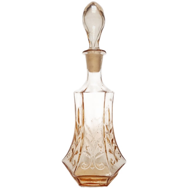 Beige Art Deco Carafe from Bolesław Morawski Glassworks, Poland, 1930s For Sale - Image 8 of 9