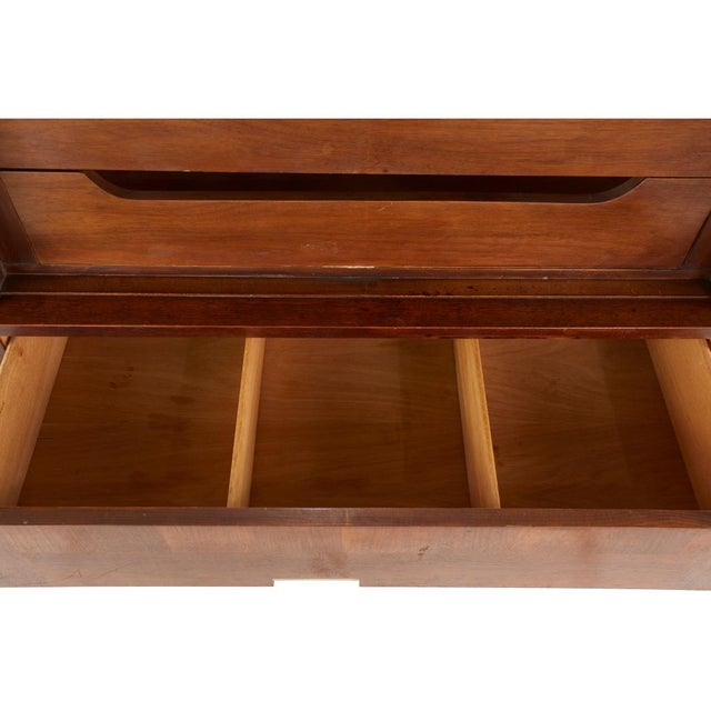 Wood Merton Gershun for American of Martinsville Mid Century X Inlay Walnut 9 Drawer Dresser For Sale - Image 7 of 11