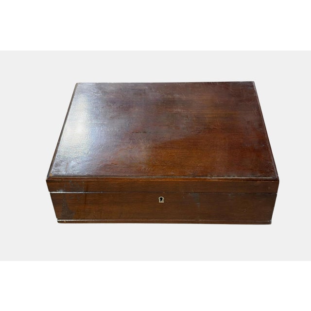 Vintage Wood Silverware Flatware Storage Box For Sale - Image 4 of 5