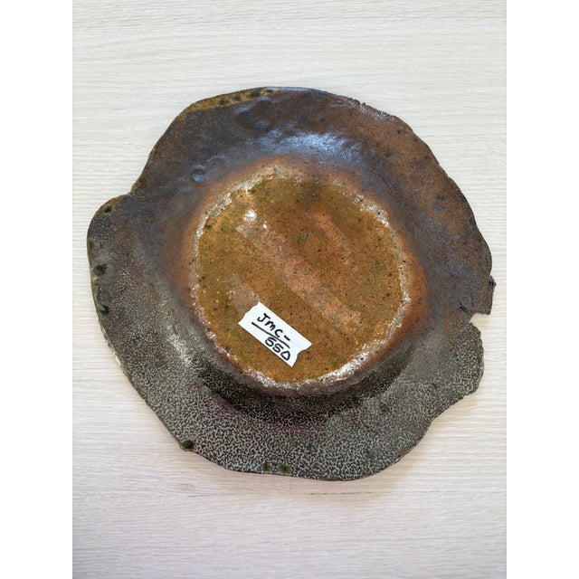 Green 1980s Nancy Weeks Dudchenko Glazed Decorative Ceramic Dish Bowl For Sale - Image 8 of 8