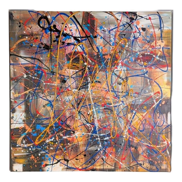 Kim Dieu, Modern Abstract Composition, Acrylic on Canvas, Framed For Sale