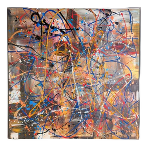 Kim Dieu, Modern Abstract Composition, Acrylic on Canvas, Framed