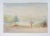 Antique circa 1910 watercolor on paper landscape with river and city in background. Unsigned. Unframed, age toning.