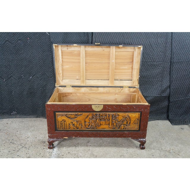 Mid Century Chinese Carved Elm Trunk Hope Chest Coffee Table Camphor Chinoiserie For Sale - Image 18 of 18