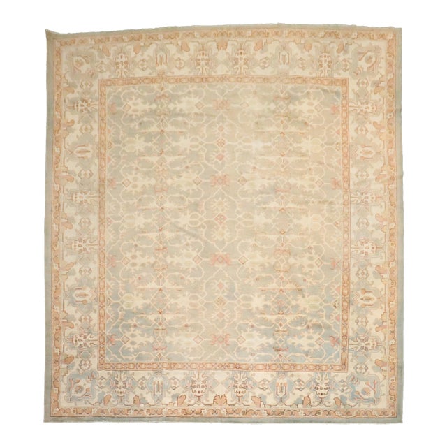 Lotto Motif Anatolian Oushak Square Rug rug no.j4908 For Sale