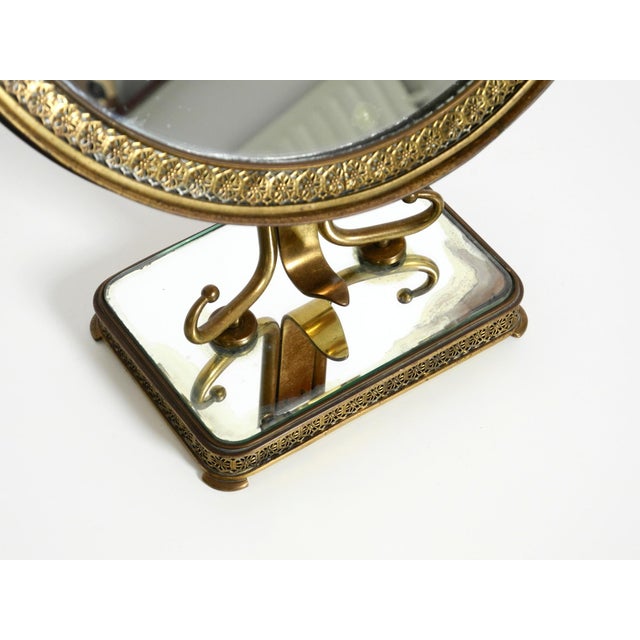 Large Mid-Century Italian Brass Table Mirror, 1950s For Sale - Image 11 of 18