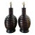 Vintage Glazed Ceramic Ribbed Table Lamps - A Pair For Sale