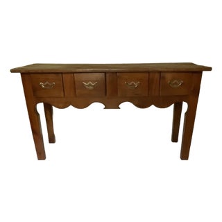 Antique Farmhouse Console Table Handcrafted Rustic Credenza Vintage Country For Sale