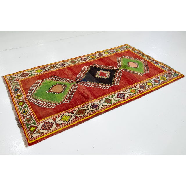 Tribal Vintage Handmade Red Shiraz Wool Rug With Tribal Design For Sale - Image 3 of 8