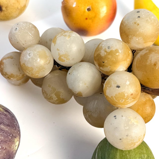 Vintage Italian Hand-Carved Stone Fruit Collection With Grapes, 10 Pieces For Sale - Image 11 of 12