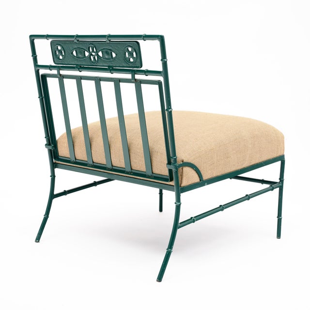 Pair of Lounge Chairs, Garden Furniture, Vintage French, Green For Sale - Image 9 of 9