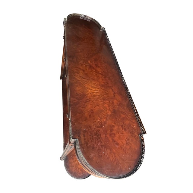 Brown Late 20th Century Oval Console Gallery Top Theo Alexander Style For Sale - Image 8 of 16