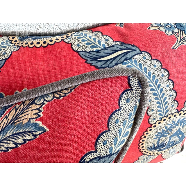 French Country Vintage Brunschwig & Fils French Country Cotton Lumbar Pillows/Pair For Sale - Image 3 of 10