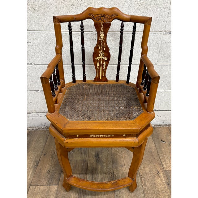 Antique Qing Style Asian Side Chair Hall Chair For Sale - Image 4 of 9