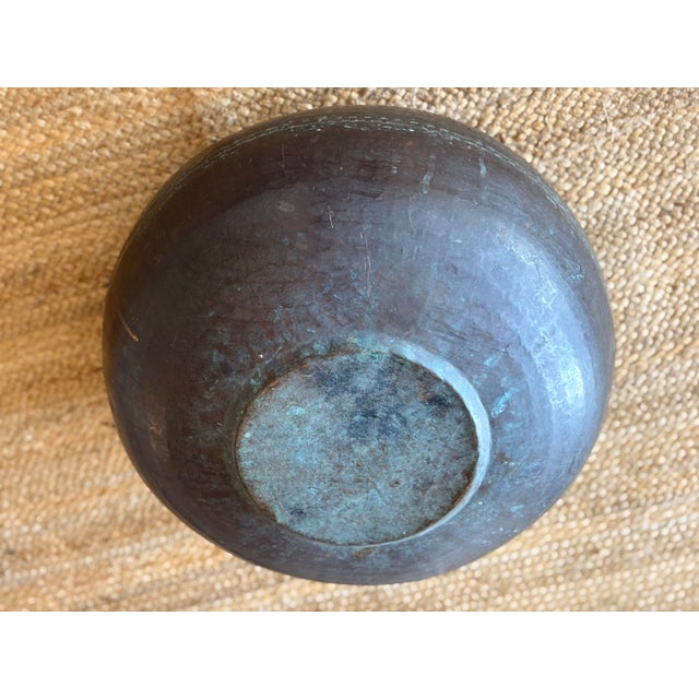 1900 - 1909 Large Antique Copper Orb Jardiniere For Sale - Image 5 of 12