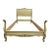 Vintage Twin Size French Provincial Louis XV Style French Bisque Cream Bed For Sale