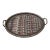 Palecek Large Oval Woven Rattan & Ikat Tray For Sale