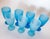 1960s Carlo Moretti Italy Satinato Frosted Blue Wine Water Glasses - Set of 7 For Sale - Image 11 of 12