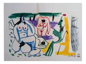 Pablo Picasso, Artist and Models III, Original Photolithograph, 1962