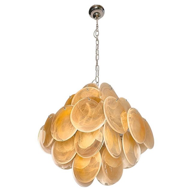 Italian Murano Glass Disc Chandeliers, 1990, Set of 2 For Sale - Image 15 of 18