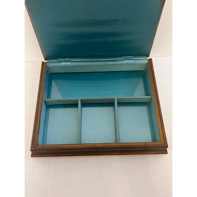 1970s Vintage French Italian Florentine Jewelry Accessory Wood Trinket Box For Sale - Image 9 of 9