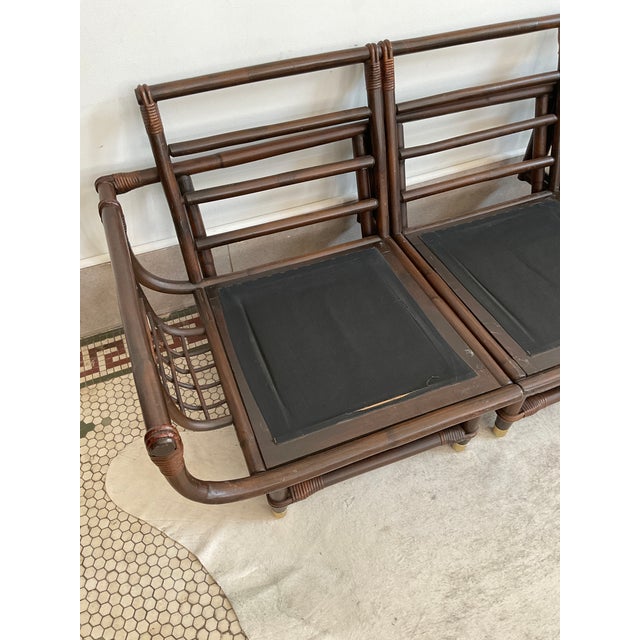 Vintage Rattan Lanai Sofa Attr. To John Eisner for Ficks Reed, Circa 1970 For Sale - Image 12 of 15