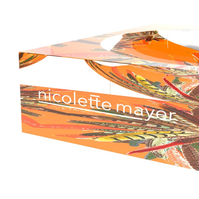 Pheasant Feathers Butternut Acrylic Candy Catchall Dish, Small For Sale In Miami - Image 6 of 9