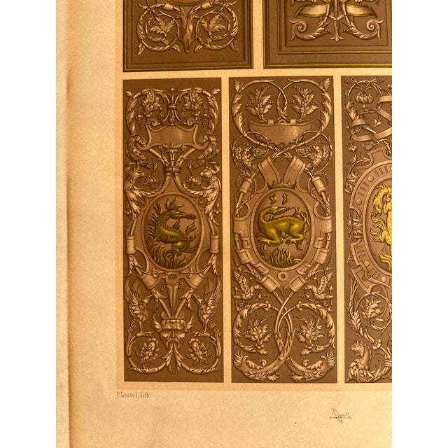 Late 19th Century Antique Racinet Renaissance Ornament Chromolithograph, C. 1875 For Sale - Image 5 of 7