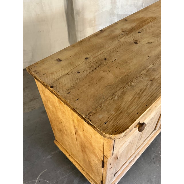 Antique English Deep Pine Dresser or Sideboard W/ Six Bun Feet | Circa 1890 For Sale - Image 9 of 18