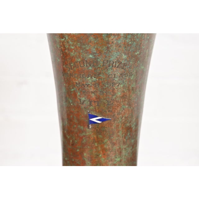 Silver Crest Arts & Crafts Sterling Silver on Bronze Vase For Sale - Image 9 of 12