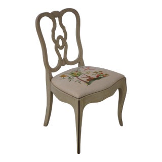 Venetian Style Side Chair W. Petit Point Seat For Sale