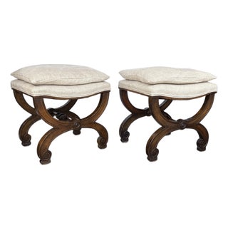 Pair of French Classical Style Benches / Footstools For Sale