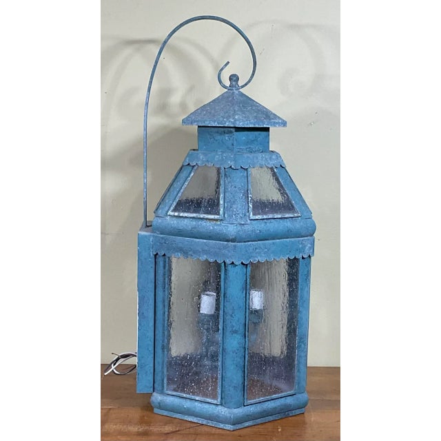 1980s Vintage Handcrafted Solid Brass Wall Lantern For Sale - Image 5 of 13