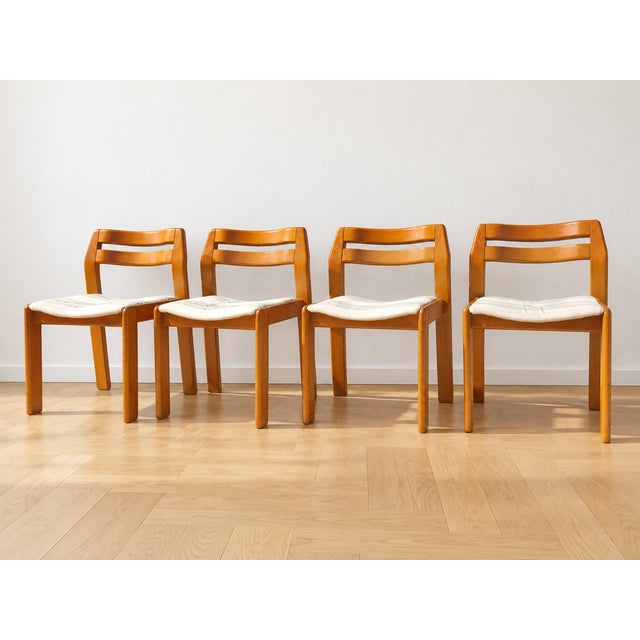 Mid-Century Walnut Chairs, 1970s, Set of 4 For Sale - Image 6 of 11