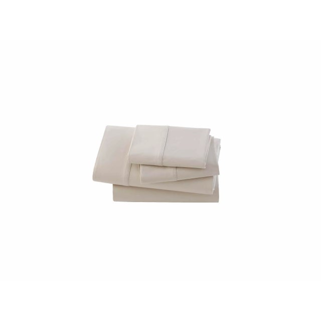 Contemporary Bamboo Bedding King Fitted Sheet in Bisque For Sale - Image 3 of 3