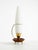Large Mid-Century Modern Table Lamp in Brass and Teak with Frosted Glass Shade, 1950s For Sale - Image 4 of 18