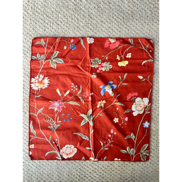 Textile Vintage 1970s Indienne Floral Dinner Napkins - Set of 4 For Sale - Image 7 of 7