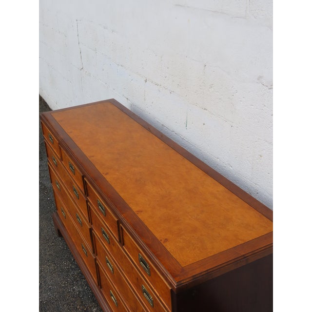 Century Hollywood Regency Burlwood Low Long Dresser Bathroom Vanity 6364 For Sale In Miami - Image 6 of 18