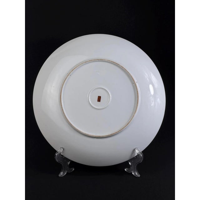 Blue Japanese Meiji Hand-Painted Satsuma Plate with Samurai Procession, 1890s For Sale - Image 8 of 9