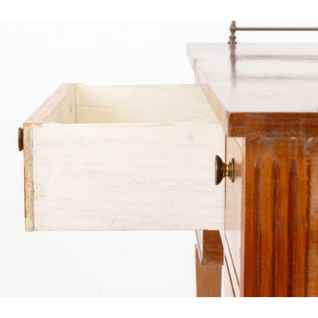 Wood Biedermeier Style Demilune Walnut Desk For Sale - Image 7 of 9