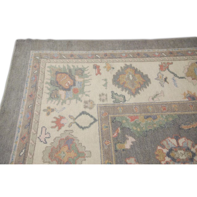 Modern Turkish Oushak Rug 10'7" x 13'9" For Sale - Image 4 of 7
