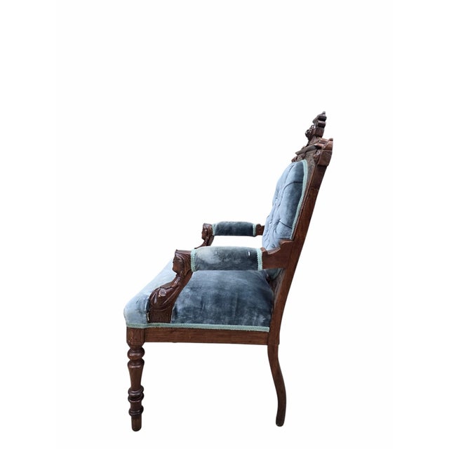 Victorian Antique Renaissance Revival Carved Chairs by John Jelliff - Set of 2 For Sale - Image 3 of 12