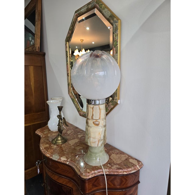 Vintage Italian Table Lamp in Murano Glass and Onyx from Mazzega, 1969 For Sale - Image 6 of 12