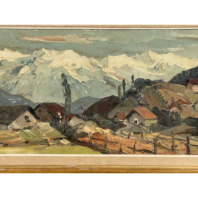 Lucien Poignant, Chain of the Alps in the Grenoble Valley, Oil on Panel For Sale - Image 12 of 18